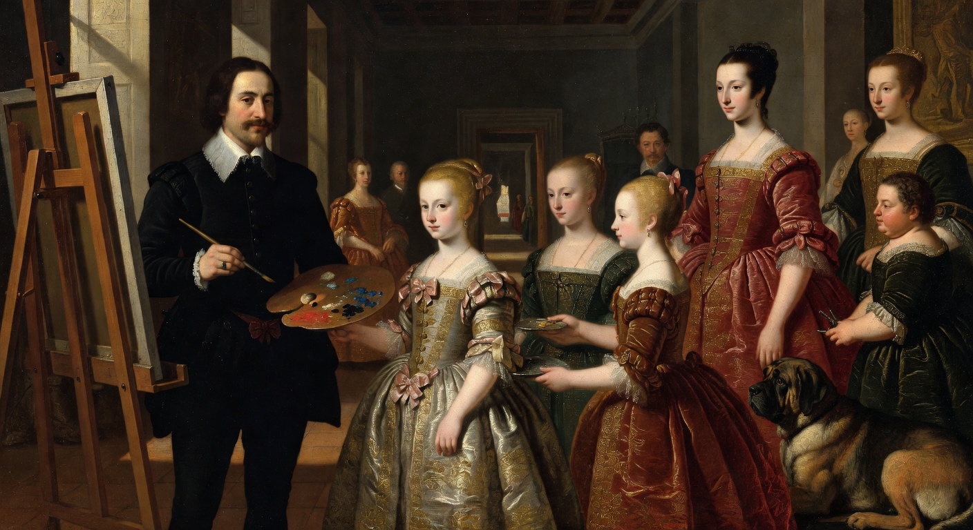 Detalle de Las Meninas en el Prado